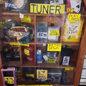 Various items in cabinet